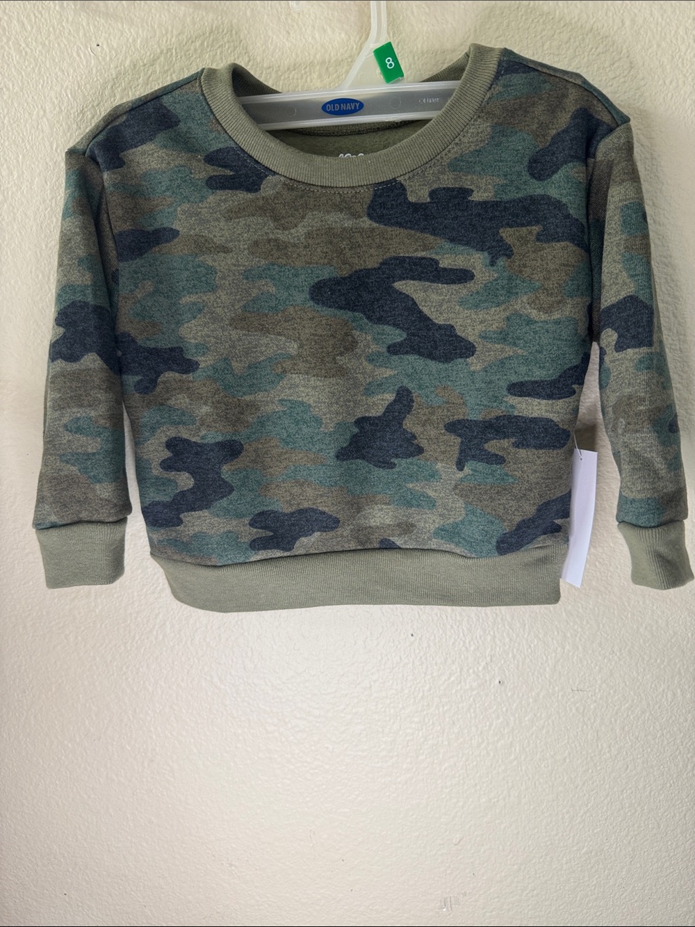 wonder nation Green and Navy Camo Pullover Sweatshirt